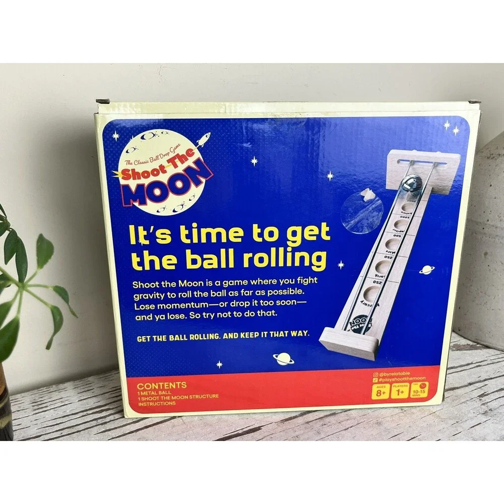 Shoot the Moon Retro Game Wooden Toy Mid Century Space Race W/Ball New Model 🚀
